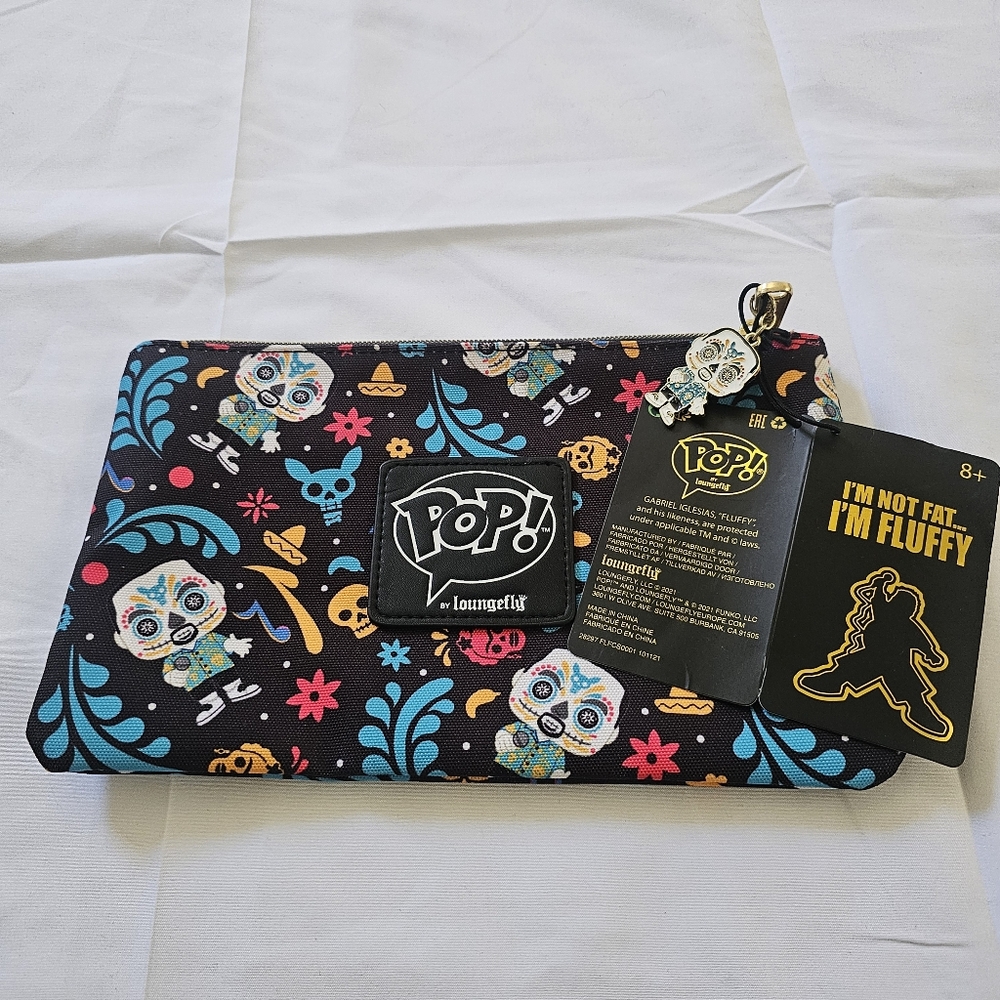 Loungefly Funko Pop Collab Gabriel Fluffy Iglesias Pouch Dia de los Muertos NWT